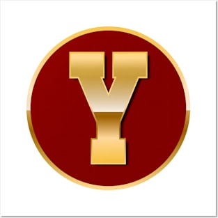 Gold letter Y Posters and Art